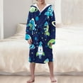 thumbnail image 2 of RXMEKW Velvet Hooded Bathrobe For Girls Long Sleeve Sleepwear Pajama Set With Button Closure, 2 of 7