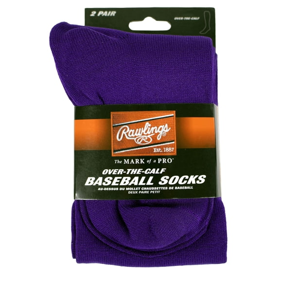 Rawlings Baseball Socks 2 Pair (Small/Purple)