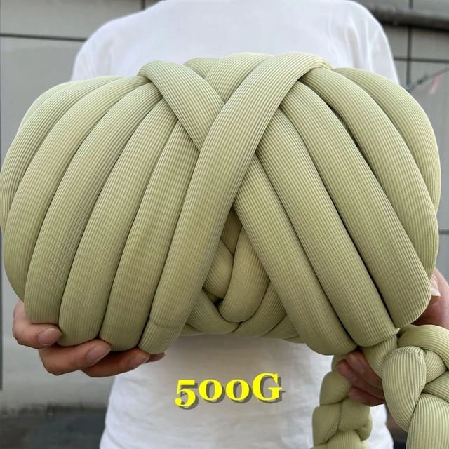 New Striped Core Spun Crochet Yarn Ice Silk Feeling Polyester Cotton Rope for Handbag Pet Nest Fashion Home Decoration