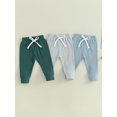 thumbnail image 2 of Faithtur Toddler 3 Piece Long Pants Winter Baby Solid Color Slim Fit Ribbed Bottom Infant Knitted Pull-Up Pants, 2 of 9