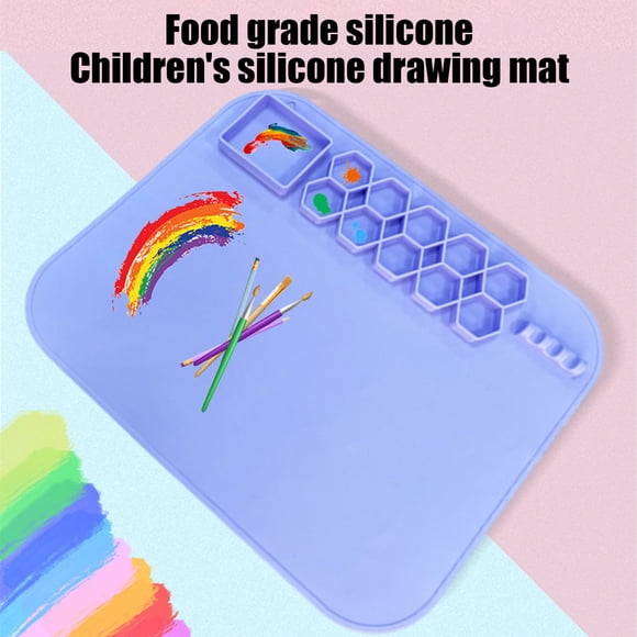 Yhmxh Toddler Toys for Newborns Ages 3+ Months Children's Art Drawing Board Oil Painting Silicone Painting Pad Children's DIY Graffiti Clays Painting Silicone Pad Erasable And Washable 20x16in