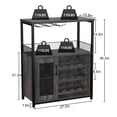thumbnail image 3 of 3-Tier Wine Bar Cabinet with LED Lights, Detachable Wine Rack and Storage Space, Bar Cabinet with Glass Holder and Mesh Door for Liquor and Glasses, Living Room and Bar, 3 of 8