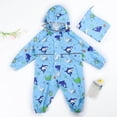 thumbnail image 2 of PMVFHDE Imperméable Imperméable pour Enfants, Imperméable, Manteau Imperméable pour Filles, à Capuche Imperméable, Intégré Imperméable, Imperméable d'Extérieur Réutilisable Bleu Ciel, 8-9 Ans, 2 of 6