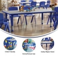thumbnail image 2 of 23.625''W x 47.25''L Rectangular Blue Plastic Height Adjustable Activity Table with Grey Top, 2 of 9
