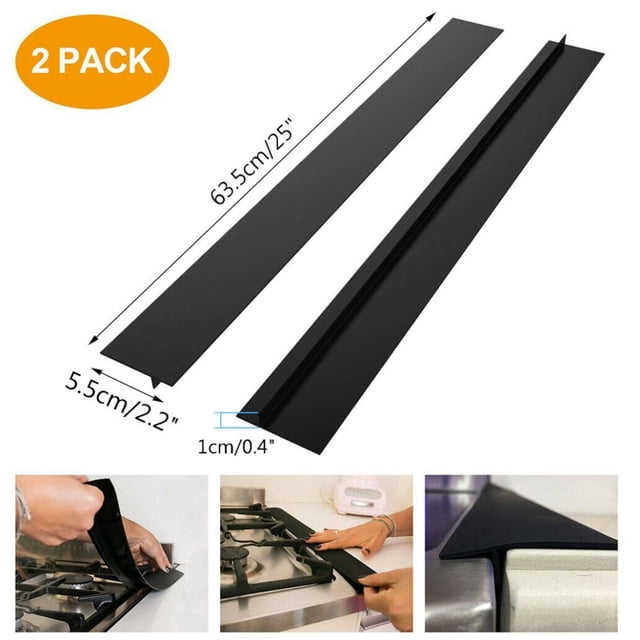 2 Pcs Silicone Kitchen Seals Gap Filler Stove Counter Gap Cover for Cooker Worktop