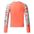 thumbnail image 2 of Riismen Kids Girls UPF 50+ Long Sleeve Swim Shirt Sun Protection Rash Guard Beach Tops Swimming Bathing Suits Orange 8, 2 of 7