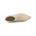 thumbnail image 4 of BLISSFUL STEP Women's Pointed Toe Zipper Stiletto Heels Ankle Boots Beige 9, 4 of 8