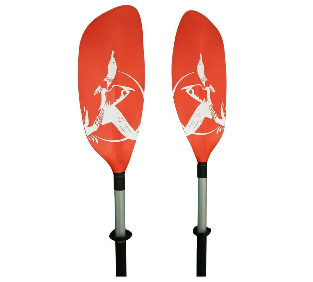 Blue Dog Marine Pagaie de Kayak 'Loon' 230 CM, Rame de Navigation légère en Aluminium pour Kayaks Gonflables avec poignées en Mousse - Rouge