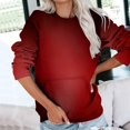 thumbnail image 2 of HKEJIAOI 2023 Haut Femme Col Rond Bloc de Couleur Manches Longues, 2 of 6