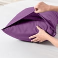 thumbnail image 4 of Staron Cooling Pillow Cases Queen Size Set of 2, All Season Breathable Cooling Pillowcases with Envelope Closure for Hot Sleepers, Purple Pillow Cases, 4 of 6