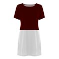 thumbnail image 2 of Pisexur Robe à Manches Courtes à Col Rond pour Femme, Robe Décontractée à Blocs de Couleur Imprimée à Manches Courtes à Col Rond pour Femme, Robe pour Femme, 2 of 4