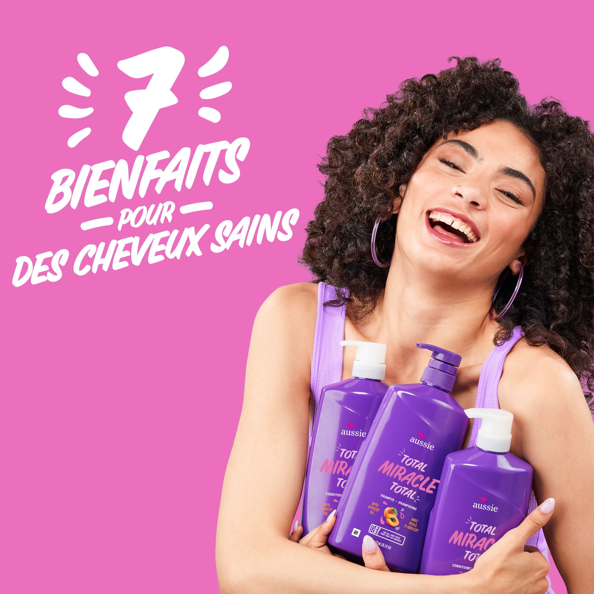 Aussie Total Miracle avec Huile d'Abricot et de Macadamia, Shampooing Sans Parabènes