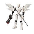 thumbnail image 1 of White Action Figure Robot Toy With 13 Movable Joints And Wings 3D Printed Model Kit For Diy Customization And Stress Relief 6 Inches Tall, 1 of 4