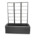 thumbnail image 1 of Grapevine Resin Wicker Planter with Trellis, Black, 1 of 8