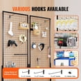 thumbnail image 4 of KFFKFF 2ft x 5.6ft Grid Wall Panel Tower, Dual Pack Wire Display Racks with T-Base Stand, Two-Sided Gridwall Panels for Art Exhibitions, Retail Showcasing with Additional Clips and Hooks, 4 of 9