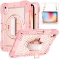 thumbnail image 1 of Tablet Case For Samsung Galaxy Tab A9 Plus S9 FE S8 PLUS A7 Lite S6 P610 A8 X200 X205 360 Rotation Hand Strap&Kickstand Cover Rose gold-SP Tab S9 Plus, 1 of 6
