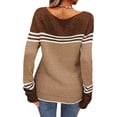 thumbnail image 5 of VgaVtl Ladies Sweaters Pullover Long Sleeve Womens Fall Sweaters Striped Knitted Loose Yellow Color Block Sweaters, 5 of 5