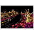 thumbnail image 1 of I Scratch Art Cityscape Postcards Holland Windmill Theme Set Of 2 Scratch Paper Art Kit For Kids And Adults Fun Activity Perfect Gift, 1 of 6