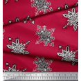 thumbnail image 3 of Soimoi Poly Georgette Fabric Floral Block Printed Fabric 1 Yard 42 Inch Wide, 3 of 3