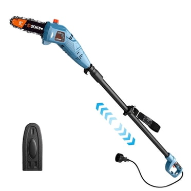SENIX CSPE6.5-M Scie Électrique Filaire Extensible de 8 Pouces, 6,5 A, Portée de 14 Pi, Graisseuse Automatique, Barre Oregon