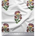 thumbnail image 1 of Soimoi Modal Satin Fabric Leaves & Floral Block Print Fabric by Yard 42 Inch Wide, 1 of 3