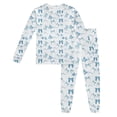 thumbnail image 1 of Pyjama Fille Enfants Printemps Col Rond Manches Longues Haut avec Pantalon Ensemble Pyjama 2 Pcs Tenue d'Intérieur Vêtement de Nuit Pyjama Bebe Fille Bleu 4 Ans-5 Ans, 1 of 5