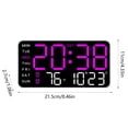 thumbnail image 3 of Meitianfacai Digital Wall Clock LED Digital Wall Clock With Large Display Alarm Clock With Digital Calendar Suitable For Living Room Bedroom Office Store, Purple, 3 of 6