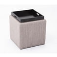 thumbnail image 2 of Chase Fabric Ottoman With Flip Tray Lid (Light Gray), 2 of 4