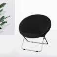 thumbnail image 4 of Housse de Chaise Ronde en Jacquard, Housse de Chaise Lune en Polyester à Haute Extensibilité, Protection pour Meubles de Salon, Lavable, Noir, Taille, 4 of 8