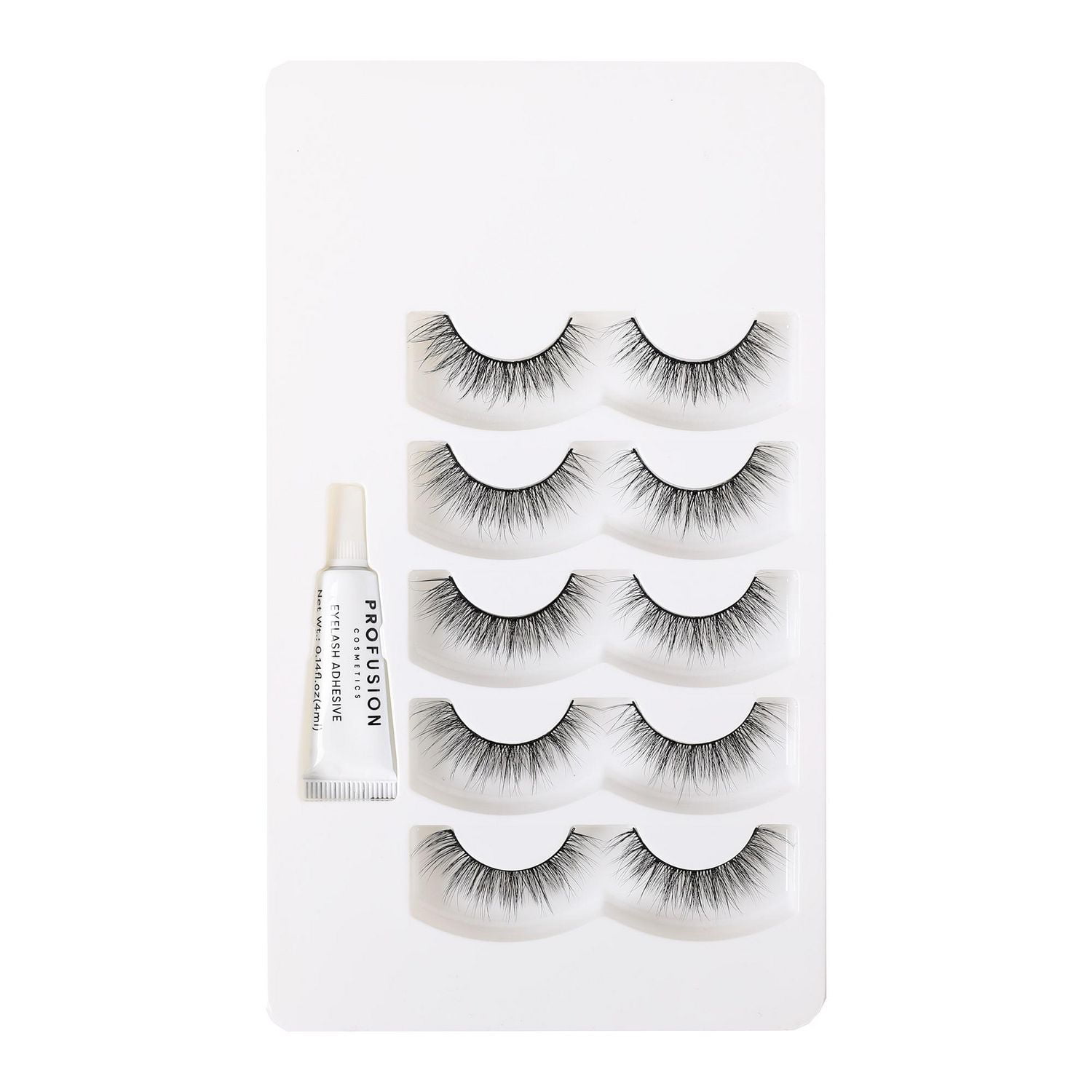 Profusion Cosmetics - Cils Iconic 3D Faux Mink + Colle - Oh, Darling (Wispies Naturels) - 6 pièces (5 paires de cils + 1 colle) - Taille Unique - Convient aux ados et plus