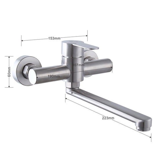 Suyin Kitchen Faucet Mixers Wall Mounted Single Handle Mixer Tap Sink Faucet Rotation Hot Cold Water Mixer Mop Pool Tap Basin Faucet