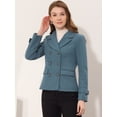 thumbnail image 2 of INSPIRE CHIC Caban à Revers Cranté à Double Boutonnage pour Femme Gris Bleu G, 2 of 6