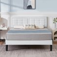 thumbnail image 3 of VECELO Queen Upholstered Platform Bed Frame with Button Tufted Adjustable Headboard, White, 3 of 7