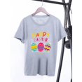 thumbnail image 4 of TSADFHJI Hauts Mignons pour Femmes Manches Longues Joyeuses Pâques Imprimé Lettre Œuf Col Rond T-Shirt Décontracté Manches Courtes TG Gris, 4 of 4