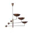 thumbnail image 3 of NauticalMart 3 Light Curved Pendant Mid Century Modern Raw Brass Sputnik Chandelier Light Fixture (Antique), 3 of 4