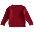 thumbnail image 2 of RXIRUCGD Chandail Tricoté Extensible à Manches Longues Col Rond pour Enfants Hommes et Femmes, Vin, Taille : 130, 2 of 9