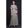 thumbnail image 3 of Bimba Robe Longue Imprimée en Rayonne à Feuilles et Fleurs, Taille Smockée, Fente Latérale, Robe pour Femme - XX-Grand, 3 of 6