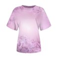 thumbnail image 4 of CEHVOM T-shirt Imprimé de Mode pour Femmes, Manches Courtes, Blouse à Col Rond, Hauts Décontractés, Liquidation, 4 of 5