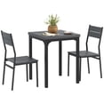 thumbnail image 1 of HOMCOM Ensemble de Table à Manger pour 2, Table et Chaises de Cuisine, Effet Bois Gris, 1 of 10