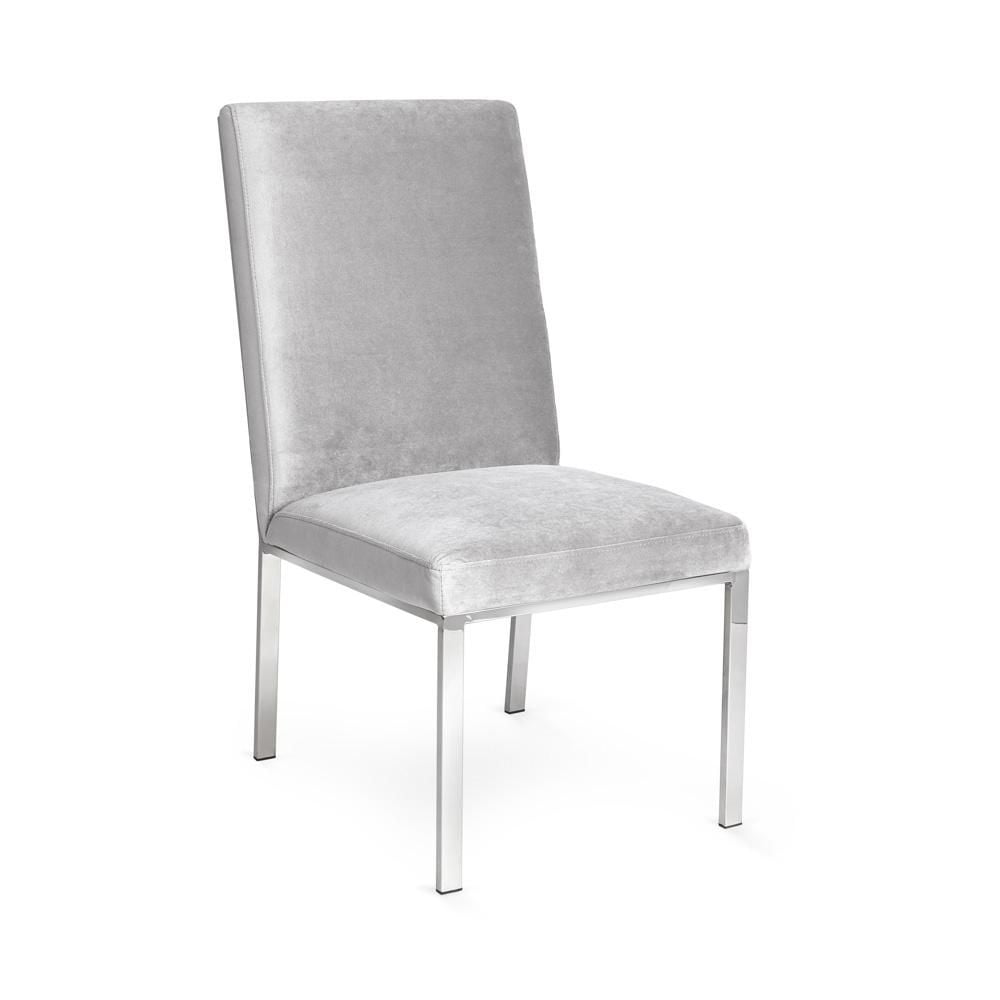Home Gear Lot de 2 chaises de salle à manger à dossier hexagonal avec cadre argenté