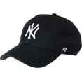 thumbnail image 1 of 47 New York Yankees Clear Adjustable Baseball Cap (Black Embroidered White), 1 of 3