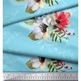 thumbnail image 3 of Soimoi Poly Georgette Fabric Dot,Leaves & Anemone Flower Print Fabric by the Yard 42 Inch Wide, 3 of 3