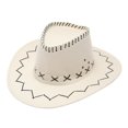 thumbnail image 1 of Chapeau de Soleil Cowboy Adulte Décontracté Solide Suture Été Mode Western Large Bord Polyester, 1 of 2