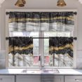 thumbnail image 1 of Marble and Gold Blackout Kitchen Curtains Tiers and Valances Set 3 Piece for Windows Abstract Texture Kitchen Window Curtains Set,Gold Glitter Marble Valances for Living Room(36" Tiers Set), 1 of 6