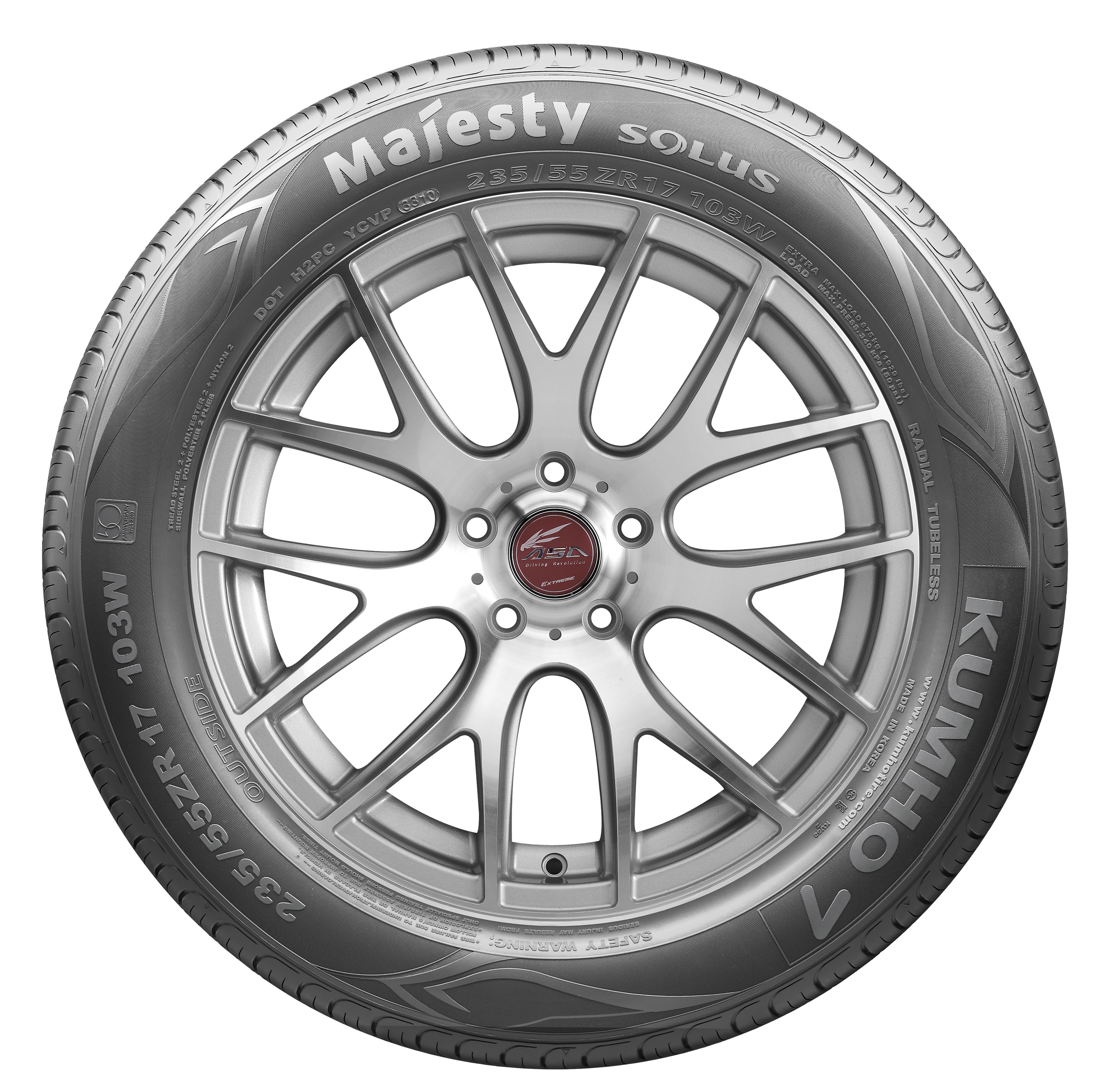 Kumho Majesty Solus KU50 all_ Season Radial Tire-225/45R17 91W