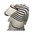 thumbnail image 2 of Women‘s Mock neck Sweaters Casual Long Sleeves Striped Print Color Block/Solid Color Side Split Loose Fit Knitted Tops, 2 of 9