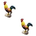 thumbnail image 3 of Transemion Statue en Résine Statue de Poulet Décorative pour Jardin Patio pour Pelouse Pied Relevable L 2Ensemble, 3 of 6