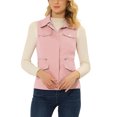thumbnail image 1 of INSPIRE CHIC Veste Zippée pour Femme Sans Manches Anorak Gilet Utilitaire Veste avec Poches P Rose, 1 of 6