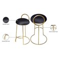 thumbnail image 4 of Meridian Furniture Ring Soft Black Velvet Counter Stool in Brushed Gold Finish, 4 of 5