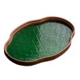 thumbnail image 2 of GROWTH TANK Begonia Flower Glass Tray Snack Countertop Bread Fruit Desk Tray Decorative Tray Green Large, 2 of 9